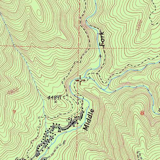 Topographic Map of Alder Creek, CA