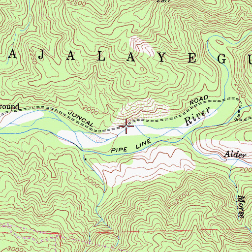 Topographic Map of Alder Creek, CA