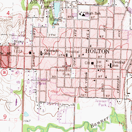 Topographic Map of Beck - Bookman Library, KS