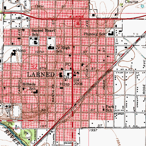 Topographic Map of Jordaan Memorial Library, KS