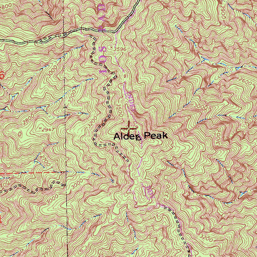 Topographic Map of Alder Peak, CA