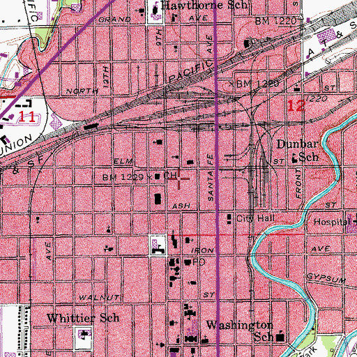 Topographic Map of Salina Public Library, KS