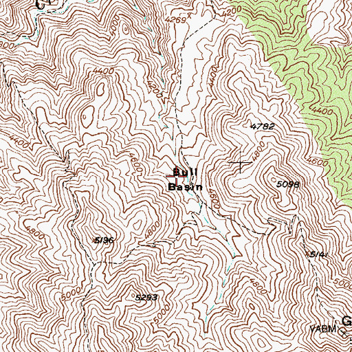 Topographic Map of Bull Basin, AZ