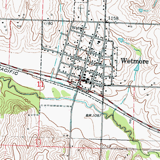 Topographic Map of Wetmore Public Library, KS