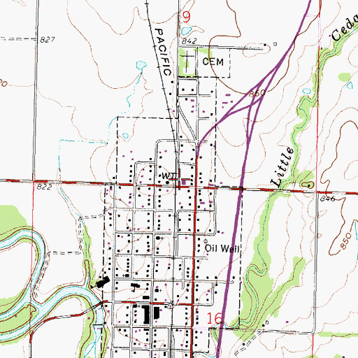 Topographic Map of Altoona Public Library, KS