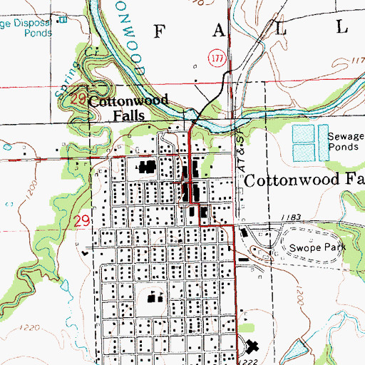 Topographic Map of Chase County Historical Society Library, KS