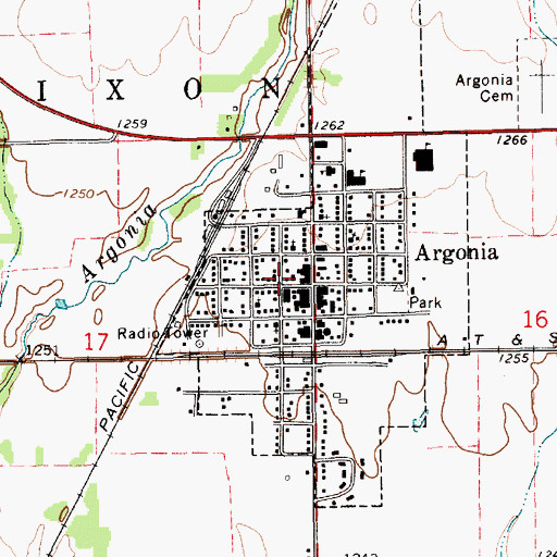 Topographic Map of Dixon Township Library, KS