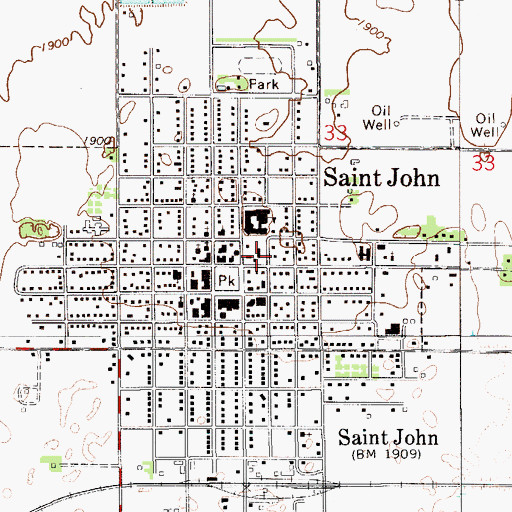 Topographic Map of Ida Long Goodman Memorial Library, KS