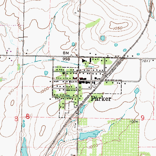 Topographic Map of Linn County Library District Number 1, KS