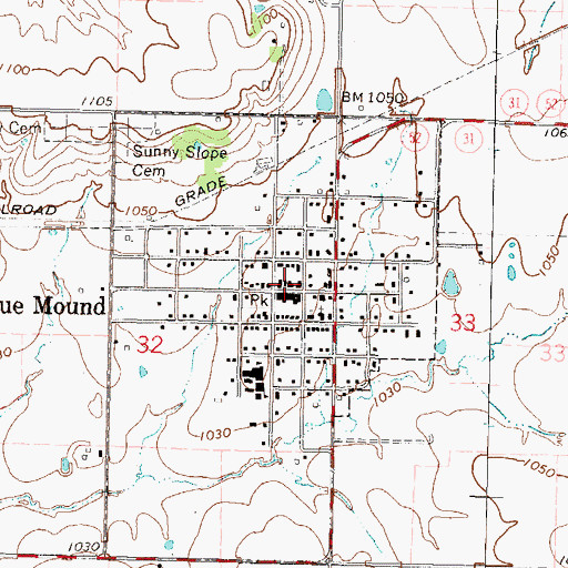 Topographic Map of Linn County Library District Number 3, KS