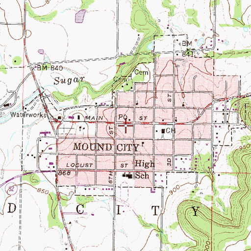 Topographic Map of Mary Sommerville Library, KS