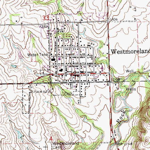Topographic Map of Pottawatomie Wabaunsee Regional Library Westmoreland Mini Branch, KS