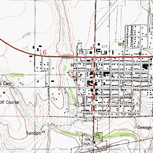Topographic Map of Sheridan County Public Library, KS