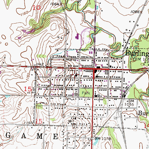 Topographic Map of Burlingame Schuyler Museum, KS