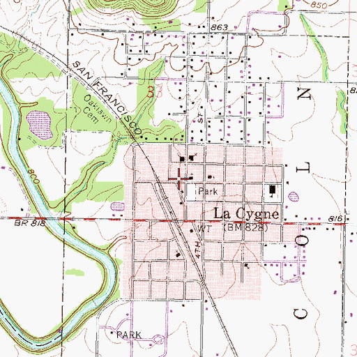 Topographic Map of La Cygne Historical Society Museum, KS