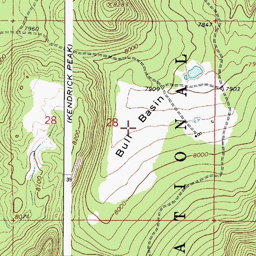 Topographic Map of Bull Basin, AZ