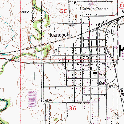 Topographic Map of Fort Harker Museum, KS