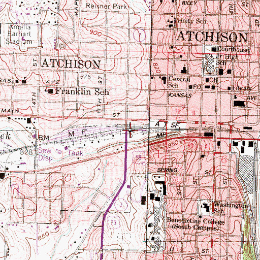 Topographic Map of Atchison County Historical Society Museum, KS