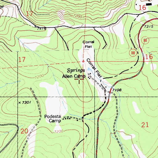 Topographic Map of Allen Camp, CA
