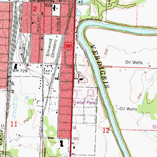 Topographic Map of Brown Mansion, KS