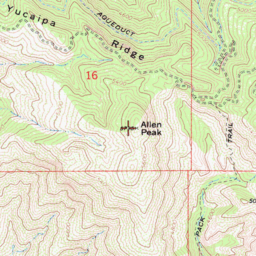 Topographic Map of Allen Peak, CA