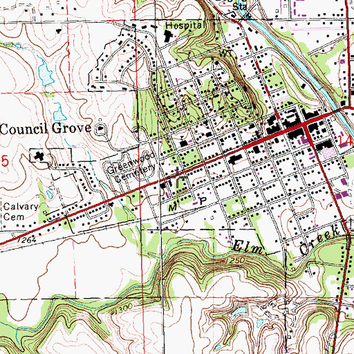 Topographic Map of Trail Days Museum, KS
