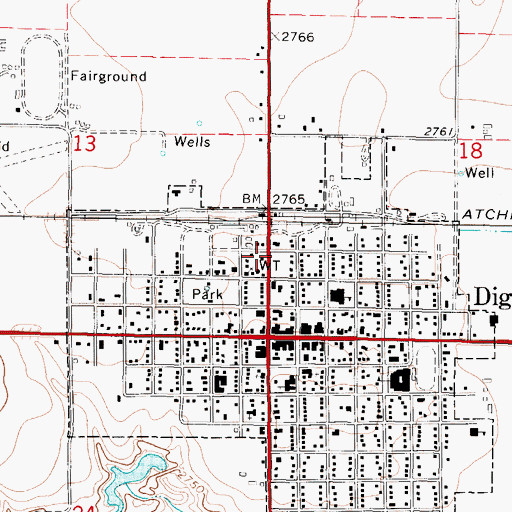 Topographic Map of Lane County Historical Museum, KS