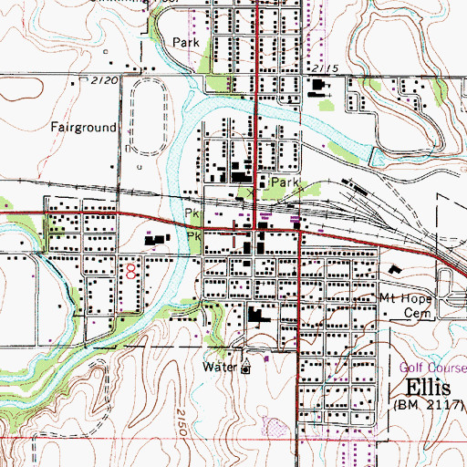 Topographic Map of Walter Chrysler Boyhood Home and Museum, KS