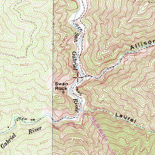 Topographic Map of Allison Gulch, CA