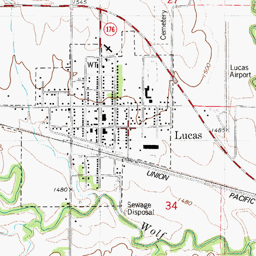 Topographic Map of The Garden of Eden, KS