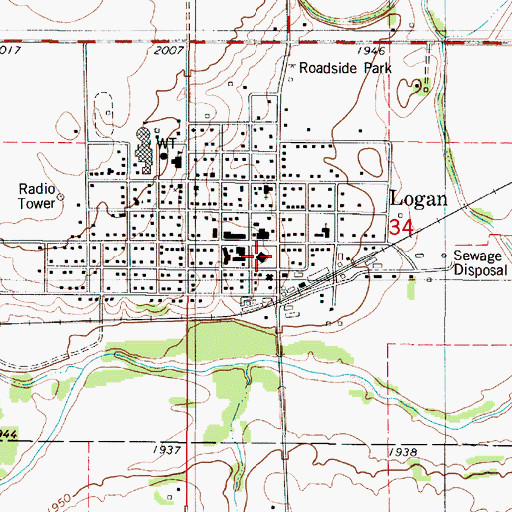Topographic Map of Dane G Hansen Memorial Museum, KS