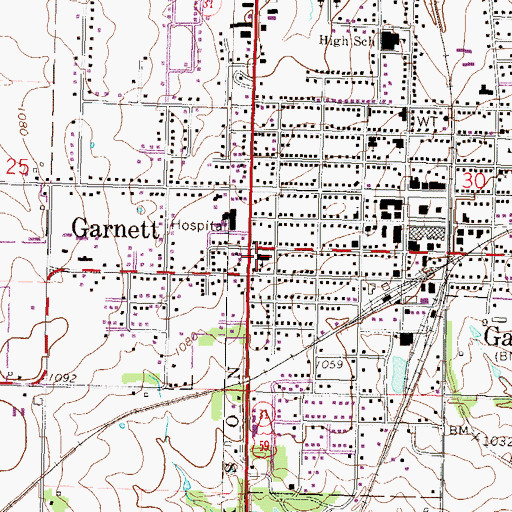 Topographic Map of Anderson County Historical Museum, KS