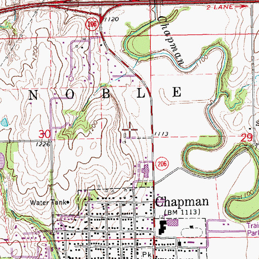 Topographic Map of Kansas Auto Racing Museum, KS