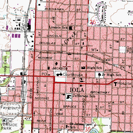 Topographic Map of Old Jail Museum, KS