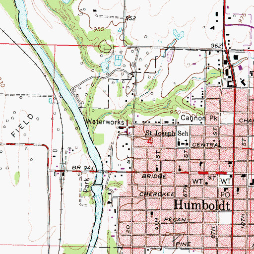 Topographic Map of Humboldt Historical Museum, KS