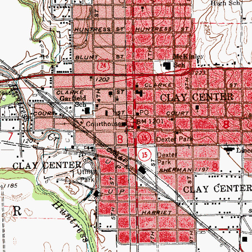 Topographic Map of Clay County Health Department, KS