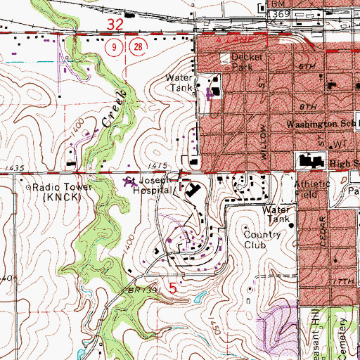 Topographic Map of Cloud County Health Department, KS