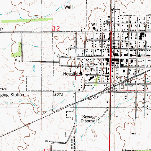 Topographic Map of Comanche County Health Department, KS