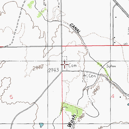 Topographic Map of Central Cemetery, AZ