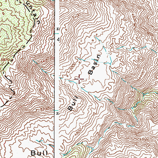 Topographic Map of Bull Basin, AZ