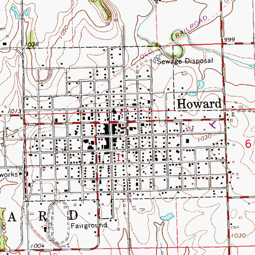 Topographic Map of Elk County Health Department, KS