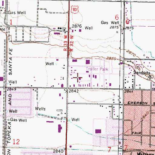 Topographic Map of Finney County Health Department, KS