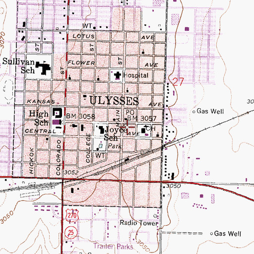 Topographic Map of Grant County Health Department, KS