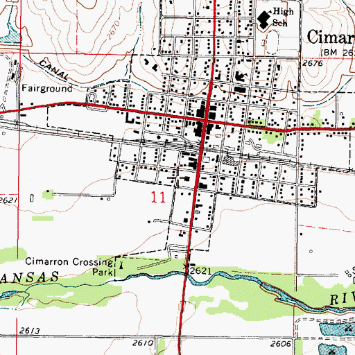 Topographic Map of Gray County Health Department, KS