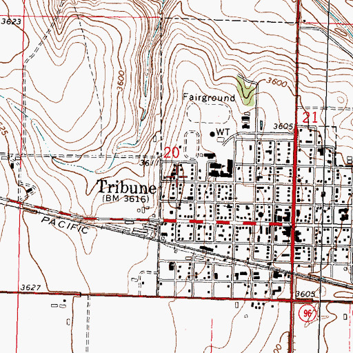 Topographic Map of Greeley County Health Department, KS