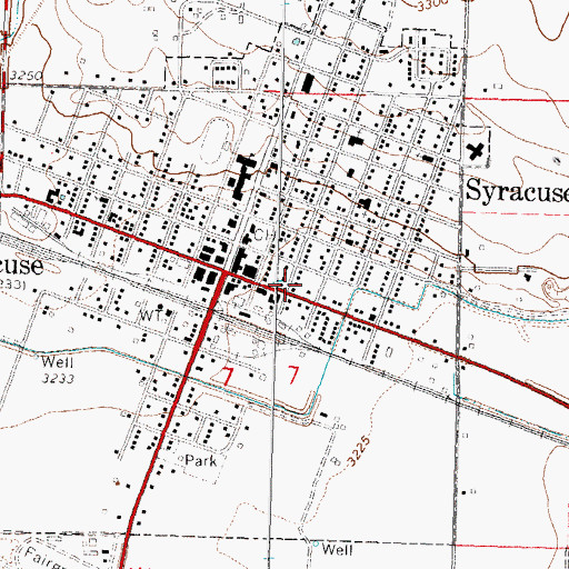 Topographic Map of Hamilton County Health Department, KS