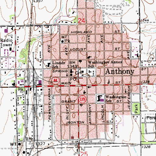 Topographic Map of Harper County Health Department, KS