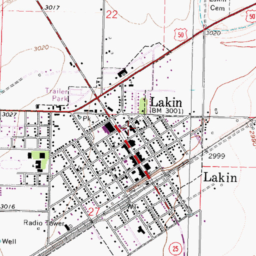 Topographic Map of Kearny County Health Department, KS
