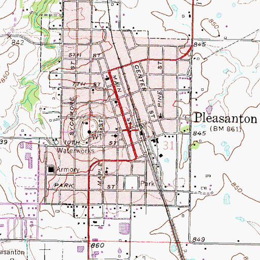 Topographic Map of Linn County Health Department, KS