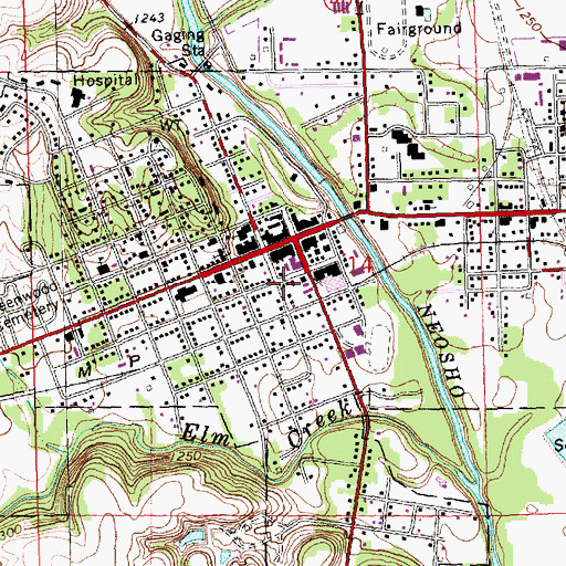 Topographic Map of Morris County Health Department, KS